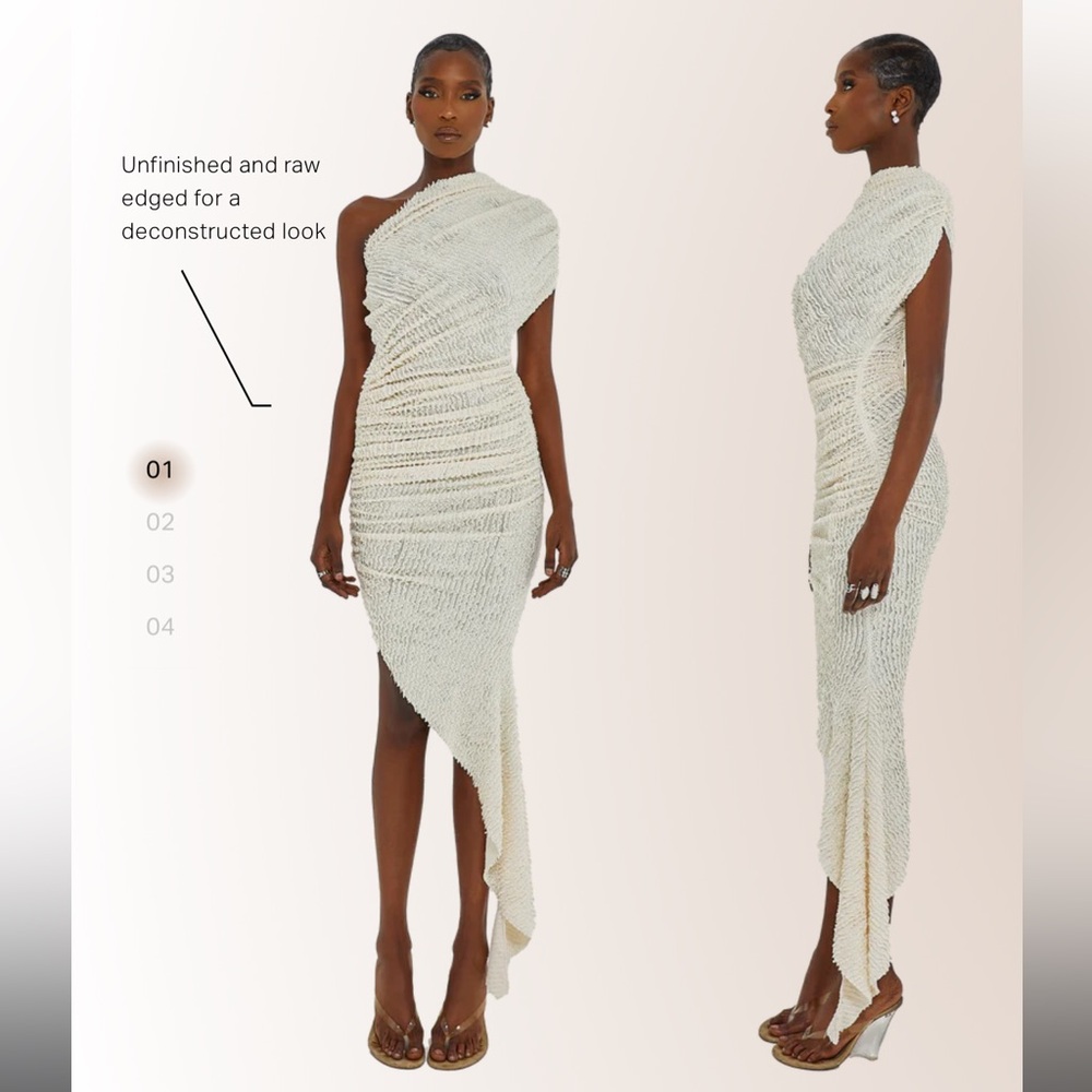 Asymmetrical Cream Dress